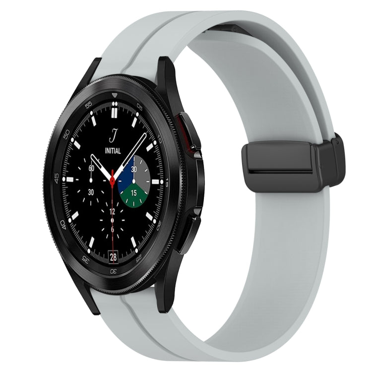 Bracelet de montre en silicone à fermoir magnétique de couleur unie de 20 mm, For Samsung  Galaxy Watch4 Classic 46mm, For Samsung Galaxy Watch Active2 40mm, For Samsung Galaxy Watch Active2 44mm, For Samsung Galaxy Watch 42mm