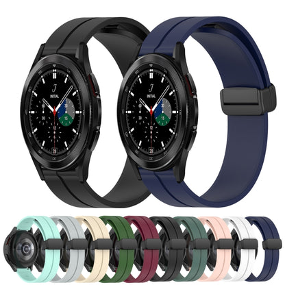 Bracelet de montre en silicone à fermoir magnétique de couleur unie de 20 mm, For Samsung  Galaxy Watch4 Classic 46mm, For Samsung Galaxy Watch Active2 40mm, For Samsung Galaxy Watch Active2 44mm, For Samsung Galaxy Watch 42mm