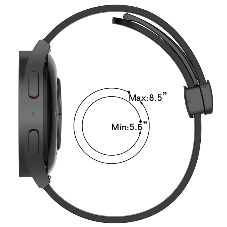 Bracelet de montre en silicone à fermoir magnétique de couleur unie de 20 mm, For Samsung  Galaxy Watch4 Classic 46mm, For Samsung Galaxy Watch Active2 40mm, For Samsung Galaxy Watch Active2 44mm, For Samsung Galaxy Watch 42mm