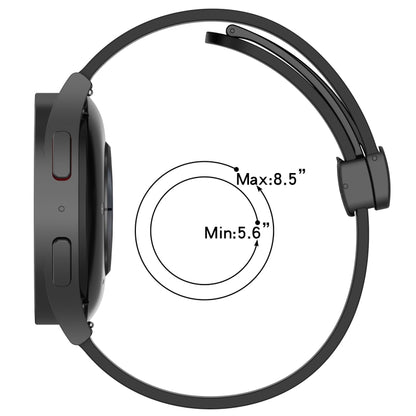 Bracelet de montre en silicone à fermoir magnétique de couleur unie de 20 mm, For Samsung  Galaxy Watch4 Classic 46mm, For Samsung Galaxy Watch Active2 40mm, For Samsung Galaxy Watch Active2 44mm, For Samsung Galaxy Watch 42mm