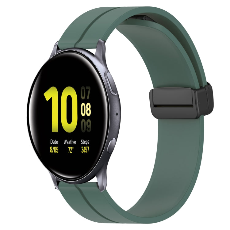 Bracelet de montre en silicone à fermoir magnétique de couleur unie de 20 mm, For Samsung  Galaxy Watch4 Classic 46mm, For Samsung Galaxy Watch Active2 40mm, For Samsung Galaxy Watch Active2 44mm, For Samsung Galaxy Watch 42mm