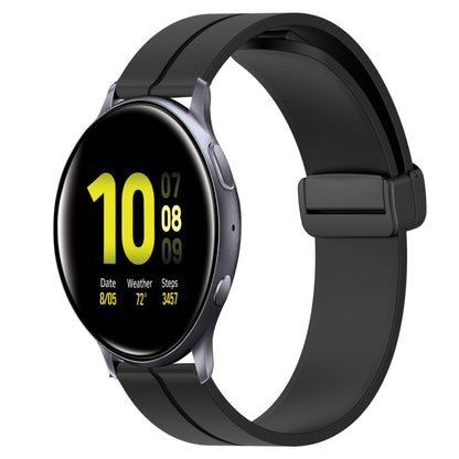 Bracelet de montre en silicone à fermoir magnétique de couleur unie de 20 mm, For Samsung  Galaxy Watch4 Classic 46mm, For Samsung Galaxy Watch Active2 40mm, For Samsung Galaxy Watch Active2 44mm, For Samsung Galaxy Watch 42mm