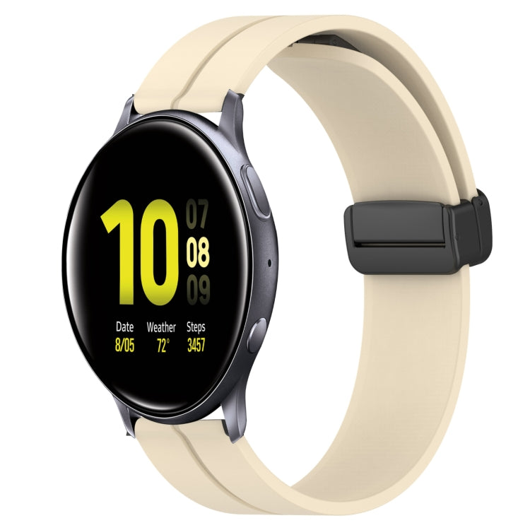 Bracelet de montre en silicone à fermoir magnétique de couleur unie de 20 mm, For Samsung  Galaxy Watch4 Classic 46mm, For Samsung Galaxy Watch Active2 40mm, For Samsung Galaxy Watch Active2 44mm, For Samsung Galaxy Watch 42mm
