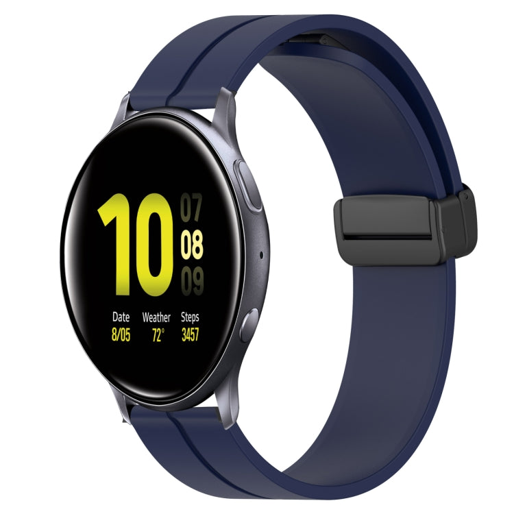 Bracelet de montre en silicone à fermoir magnétique de couleur unie de 20 mm, For Samsung  Galaxy Watch4 Classic 46mm, For Samsung Galaxy Watch Active2 40mm, For Samsung Galaxy Watch Active2 44mm, For Samsung Galaxy Watch 42mm