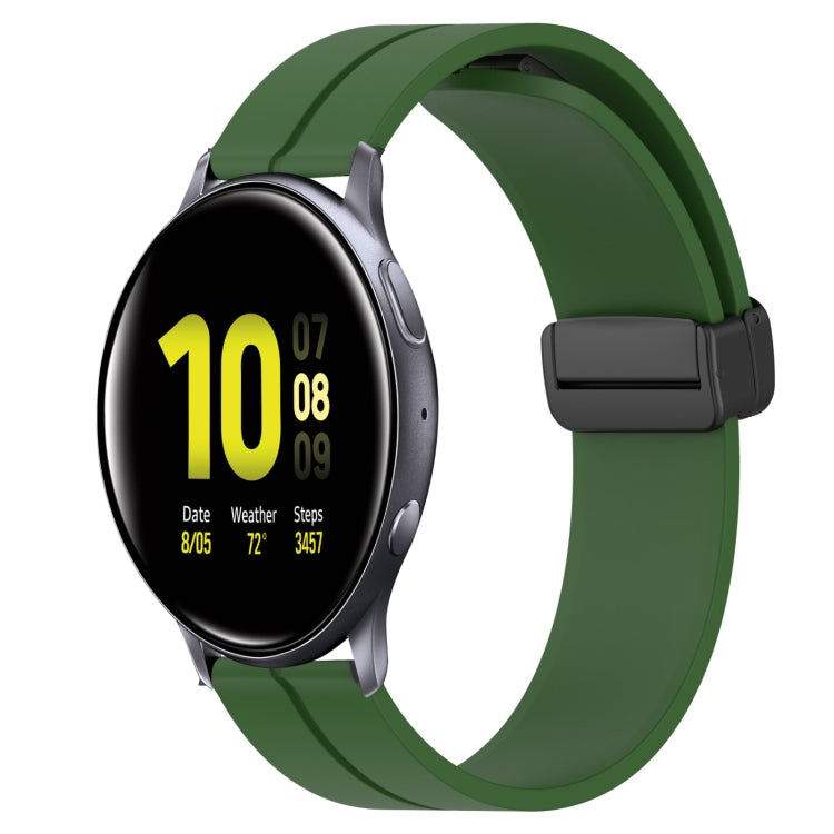 Bracelet de montre en silicone à fermoir magnétique de couleur unie de 20 mm, For Samsung  Galaxy Watch4 Classic 46mm, For Samsung Galaxy Watch Active2 40mm, For Samsung Galaxy Watch Active2 44mm, For Samsung Galaxy Watch 42mm