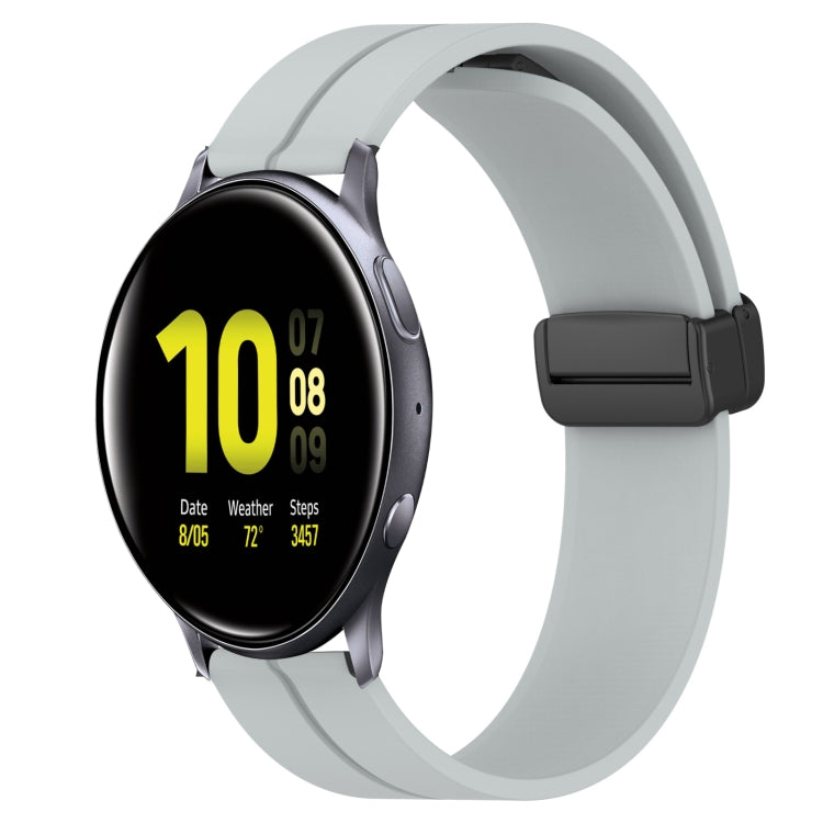 Bracelet de montre en silicone à fermoir magnétique de couleur unie de 20 mm, For Samsung  Galaxy Watch4 Classic 46mm, For Samsung Galaxy Watch Active2 40mm, For Samsung Galaxy Watch Active2 44mm, For Samsung Galaxy Watch 42mm