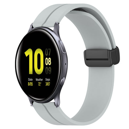 Bracelet de montre en silicone à fermoir magnétique de couleur unie de 20 mm, For Samsung  Galaxy Watch4 Classic 46mm, For Samsung Galaxy Watch Active2 40mm, For Samsung Galaxy Watch Active2 44mm, For Samsung Galaxy Watch 42mm