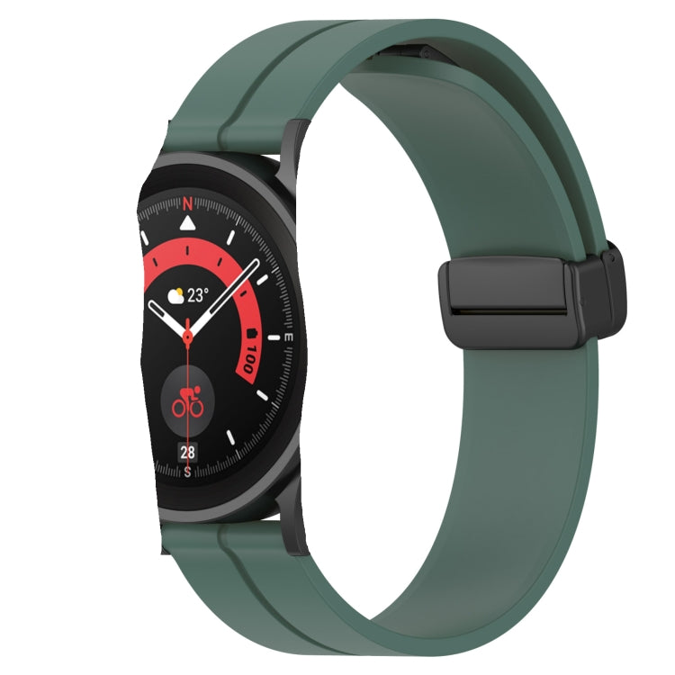 Bracelet de montre en silicone à fermoir magnétique de couleur unie de 20 mm, For Samsung  Galaxy Watch4 Classic 46mm, For Samsung Galaxy Watch Active2 40mm, For Samsung Galaxy Watch Active2 44mm, For Samsung Galaxy Watch 42mm