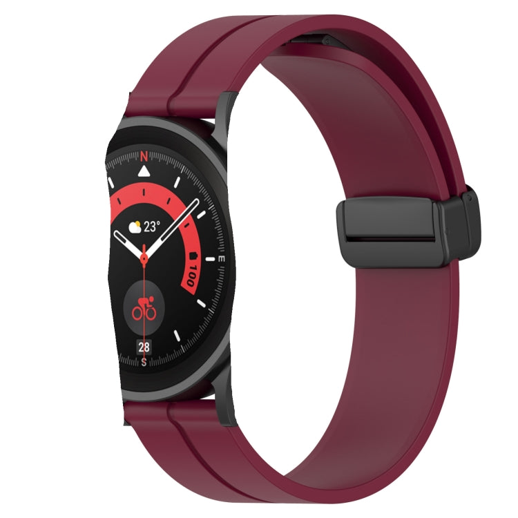 Bracelet de montre en silicone à fermoir magnétique de couleur unie de 20 mm, For Samsung  Galaxy Watch4 Classic 46mm, For Samsung Galaxy Watch Active2 40mm, For Samsung Galaxy Watch Active2 44mm, For Samsung Galaxy Watch 42mm