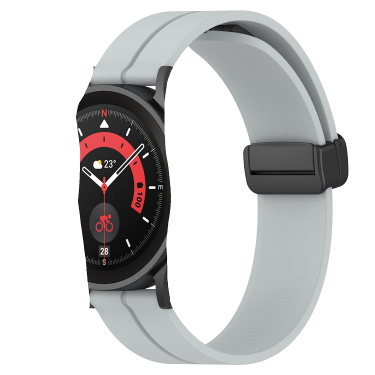 Bracelet de montre en silicone à fermoir magnétique de couleur unie de 20 mm, For Samsung  Galaxy Watch4 Classic 46mm, For Samsung Galaxy Watch Active2 40mm, For Samsung Galaxy Watch Active2 44mm, For Samsung Galaxy Watch 42mm