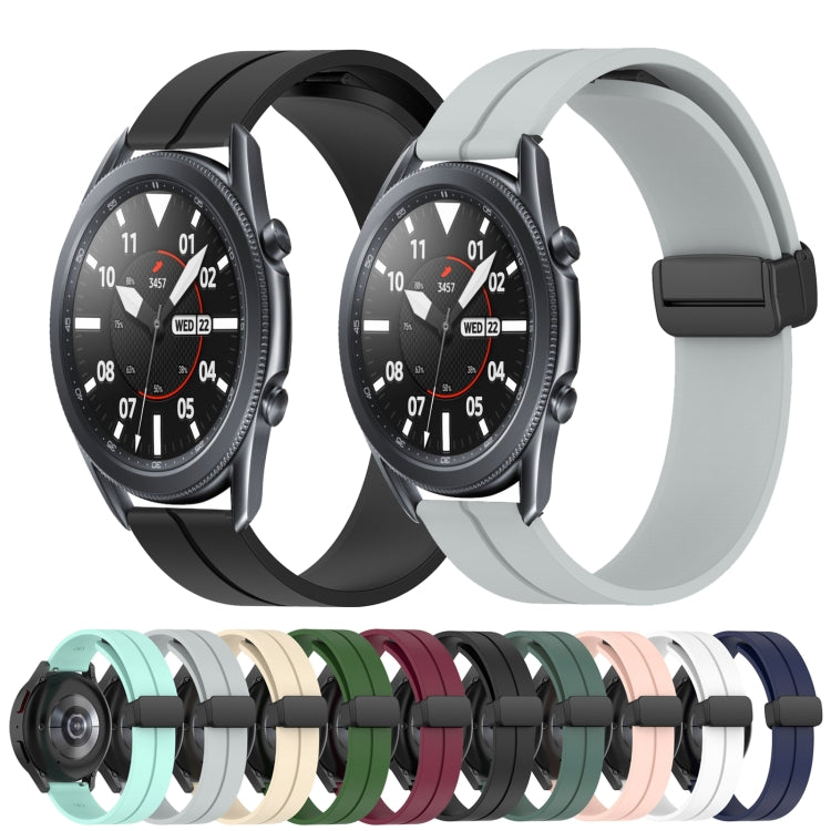 Bracelet de montre en silicone à fermoir magnétique de couleur unie de 22 mm, For Samsung Galaxy Watch3 45mm, For Samsung Galaxy Watch 46mm, For Samsung Gear S3 Classic, For Samsung Gear S3 Frontier