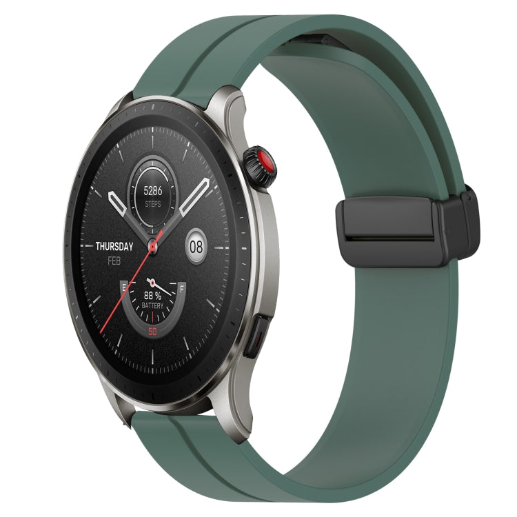 Bracelet de montre en silicone à fermoir magnétique de couleur unie de 22 mm, For Amazfit GTR 4, For Amazfit GTR 3, For Amazfit GTR 3 Pro, For Amazfit GTR 2e, For Amazfit GTR 2, For Amazfit 3