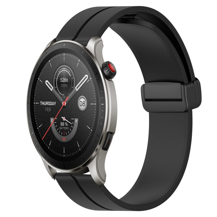 Bracelet de montre en silicone à fermoir magnétique de couleur unie de 22 mm, For Amazfit GTR 4, For Amazfit GTR 3, For Amazfit GTR 3 Pro, For Amazfit GTR 2e, For Amazfit GTR 2, For Amazfit 3
