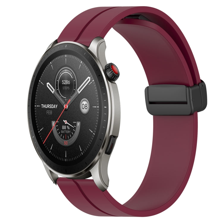 Bracelet de montre en silicone à fermoir magnétique de couleur unie de 22 mm, For Amazfit GTR 4, For Amazfit GTR 3, For Amazfit GTR 3 Pro, For Amazfit GTR 2e, For Amazfit GTR 2, For Amazfit 3