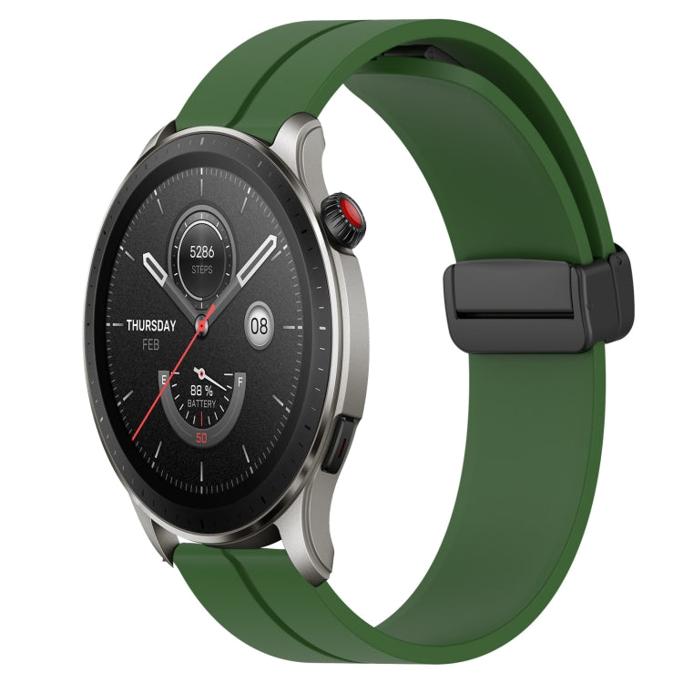 Bracelet de montre en silicone à fermoir magnétique de couleur unie de 22 mm, For Amazfit GTR 4, For Amazfit GTR 3, For Amazfit GTR 3 Pro, For Amazfit GTR 2e, For Amazfit GTR 2, For Amazfit 3