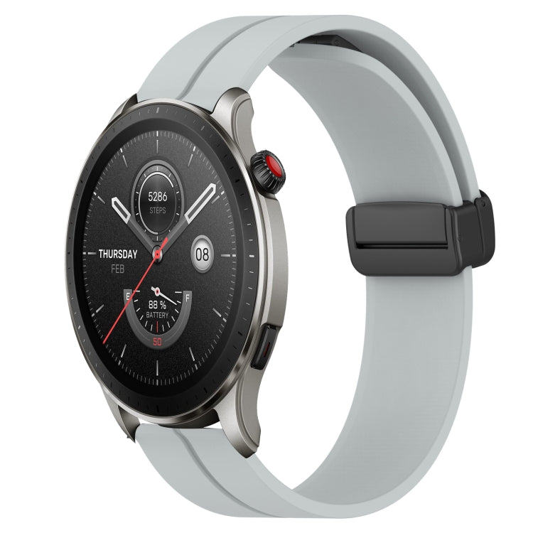 Bracelet de montre en silicone à fermoir magnétique de couleur unie de 22 mm, For Amazfit GTR 4, For Amazfit GTR 3, For Amazfit GTR 3 Pro, For Amazfit GTR 2e, For Amazfit GTR 2, For Amazfit 3