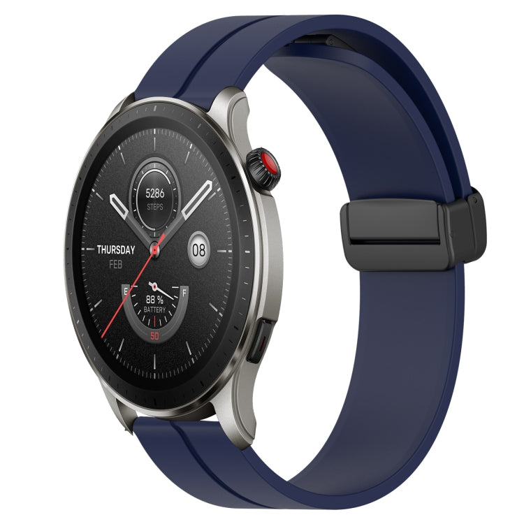 Bracelet de montre en silicone à fermoir magnétique de couleur unie de 22 mm, For Amazfit GTR 4, For Amazfit GTR 3, For Amazfit GTR 3 Pro, For Amazfit GTR 2e, For Amazfit GTR 2, For Amazfit 3