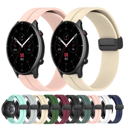 Bracelet de montre en silicone à fermoir magnétique de couleur unie de 22 mm, For Amazfit GTR 4, For Amazfit GTR 3, For Amazfit GTR 3 Pro, For Amazfit GTR 2e, For Amazfit GTR 2, For Amazfit 3
