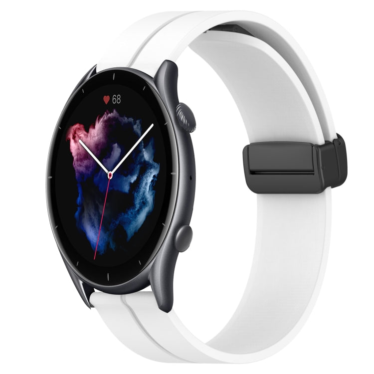 Bracelet de montre en silicone à fermoir magnétique de couleur unie de 22 mm, For Amazfit GTR 4, For Amazfit GTR 3, For Amazfit GTR 3 Pro, For Amazfit GTR 2e, For Amazfit GTR 2, For Amazfit 3