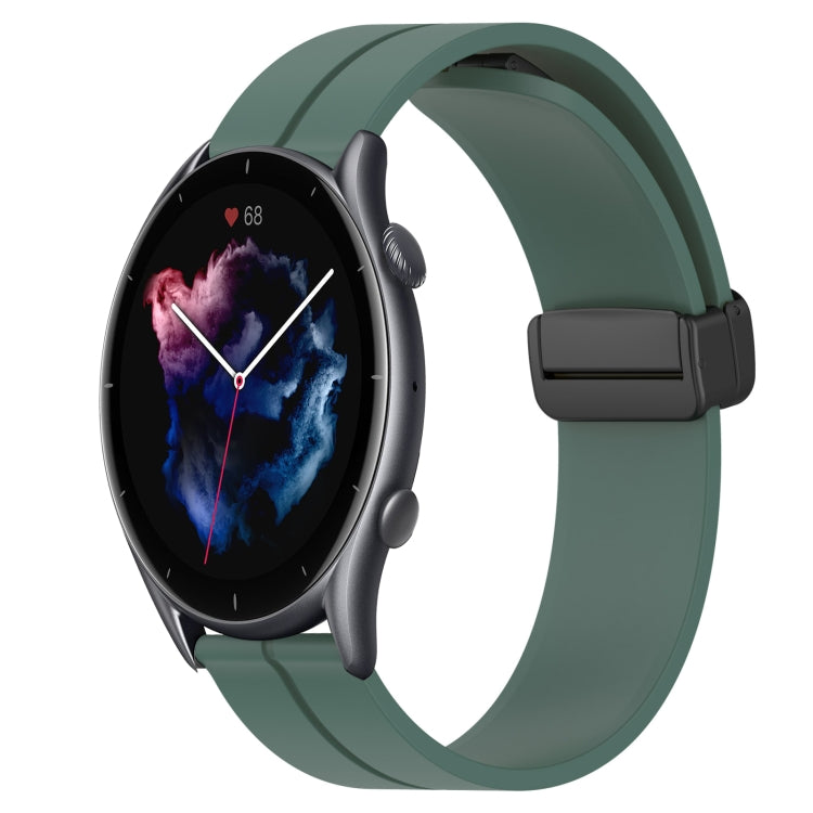 Bracelet de montre en silicone à fermoir magnétique de couleur unie de 22 mm, For Amazfit GTR 4, For Amazfit GTR 3, For Amazfit GTR 3 Pro, For Amazfit GTR 2e, For Amazfit GTR 2, For Amazfit 3