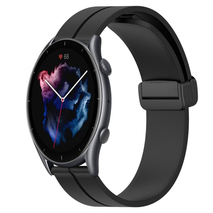 Bracelet de montre en silicone à fermoir magnétique de couleur unie de 22 mm, For Amazfit GTR 4, For Amazfit GTR 3, For Amazfit GTR 3 Pro, For Amazfit GTR 2e, For Amazfit GTR 2, For Amazfit 3