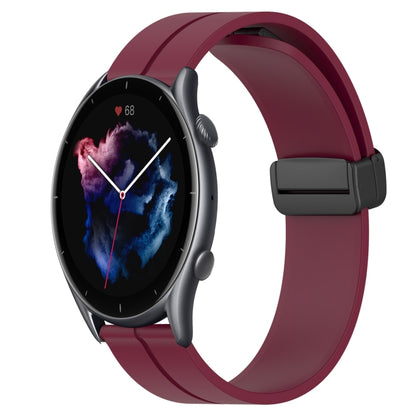 Bracelet de montre en silicone à fermoir magnétique de couleur unie de 22 mm, For Amazfit GTR 4, For Amazfit GTR 3, For Amazfit GTR 3 Pro, For Amazfit GTR 2e, For Amazfit GTR 2, For Amazfit 3