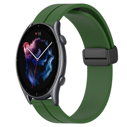 Bracelet de montre en silicone à fermoir magnétique de couleur unie de 22 mm, For Amazfit GTR 4, For Amazfit GTR 3, For Amazfit GTR 3 Pro, For Amazfit GTR 2e, For Amazfit GTR 2, For Amazfit 3