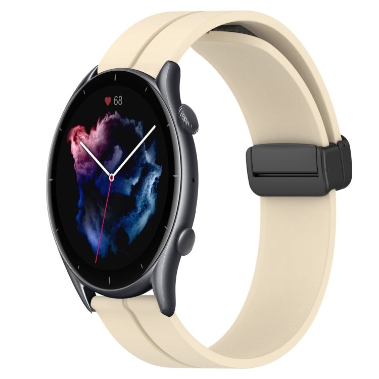 Bracelet de montre en silicone à fermoir magnétique de couleur unie de 22 mm, For Amazfit GTR 4, For Amazfit GTR 3, For Amazfit GTR 3 Pro, For Amazfit GTR 2e, For Amazfit GTR 2, For Amazfit 3