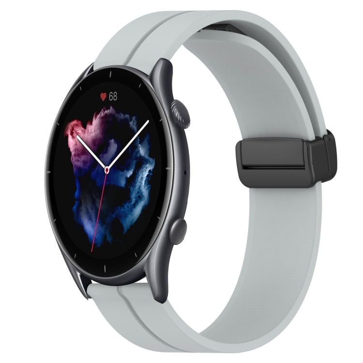 Bracelet de montre en silicone à fermoir magnétique de couleur unie de 22 mm, For Amazfit GTR 4, For Amazfit GTR 3, For Amazfit GTR 3 Pro, For Amazfit GTR 2e, For Amazfit GTR 2, For Amazfit 3