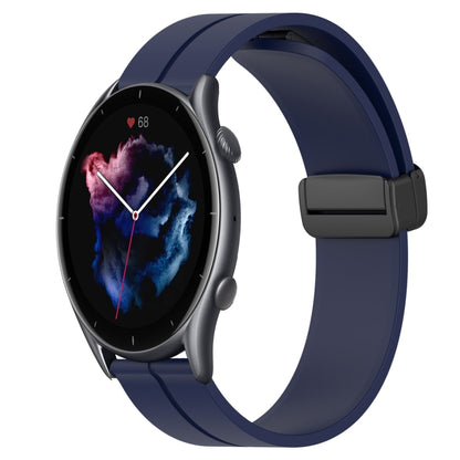 Bracelet de montre en silicone à fermoir magnétique de couleur unie de 22 mm, For Amazfit GTR 4, For Amazfit GTR 3, For Amazfit GTR 3 Pro, For Amazfit GTR 2e, For Amazfit GTR 2, For Amazfit 3