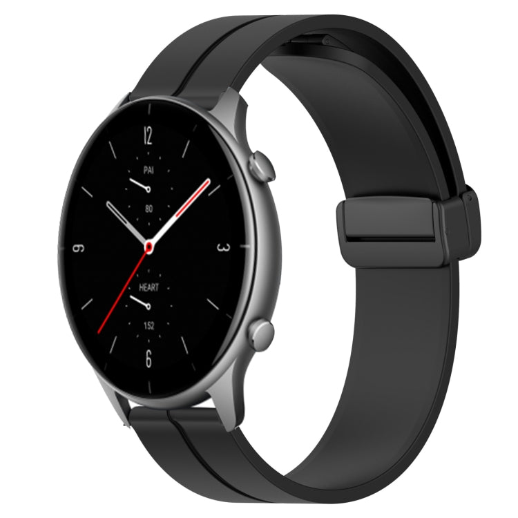 Bracelet de montre en silicone à fermoir magnétique de couleur unie de 22 mm, For Amazfit GTR 4, For Amazfit GTR 3, For Amazfit GTR 3 Pro, For Amazfit GTR 2e, For Amazfit GTR 2, For Amazfit 3
