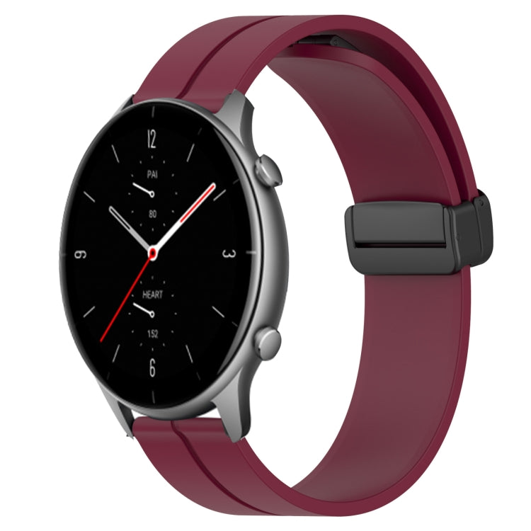 Bracelet de montre en silicone à fermoir magnétique de couleur unie de 22 mm, For Amazfit GTR 4, For Amazfit GTR 3, For Amazfit GTR 3 Pro, For Amazfit GTR 2e, For Amazfit GTR 2, For Amazfit 3