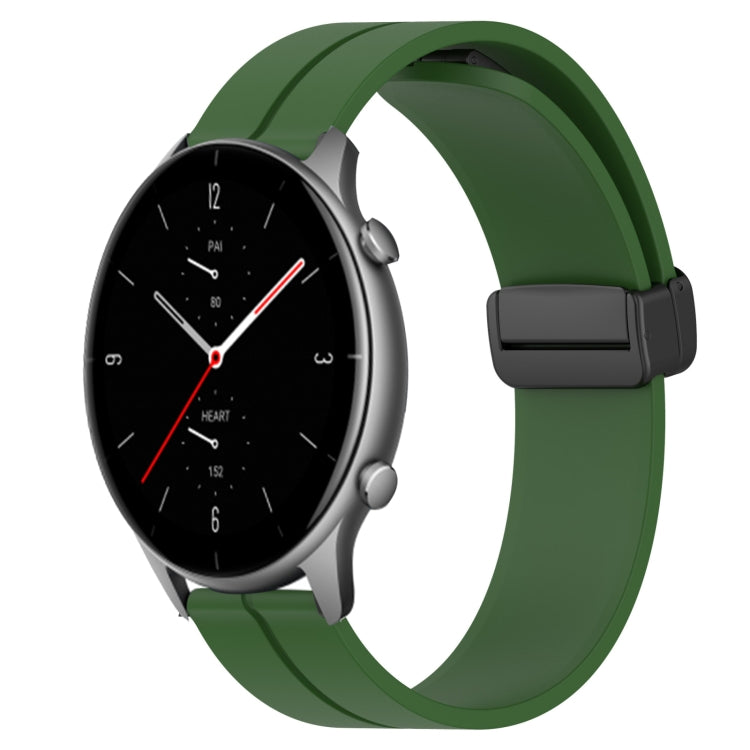 Bracelet de montre en silicone à fermoir magnétique de couleur unie de 22 mm, For Amazfit GTR 4, For Amazfit GTR 3, For Amazfit GTR 3 Pro, For Amazfit GTR 2e, For Amazfit GTR 2, For Amazfit 3