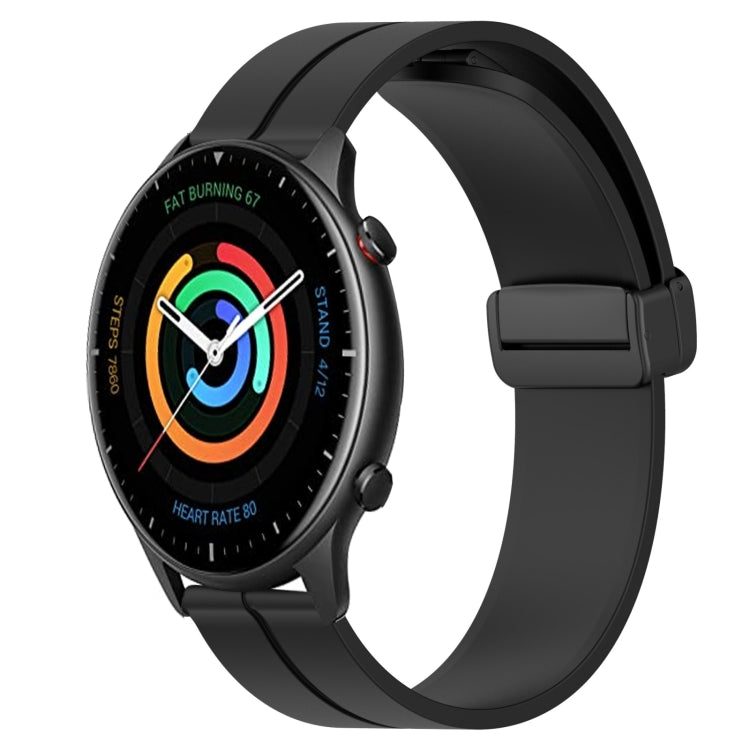 Bracelet de montre en silicone à fermoir magnétique de couleur unie de 22 mm, For Amazfit GTR 4, For Amazfit GTR 3, For Amazfit GTR 3 Pro, For Amazfit GTR 2e, For Amazfit GTR 2, For Amazfit 3