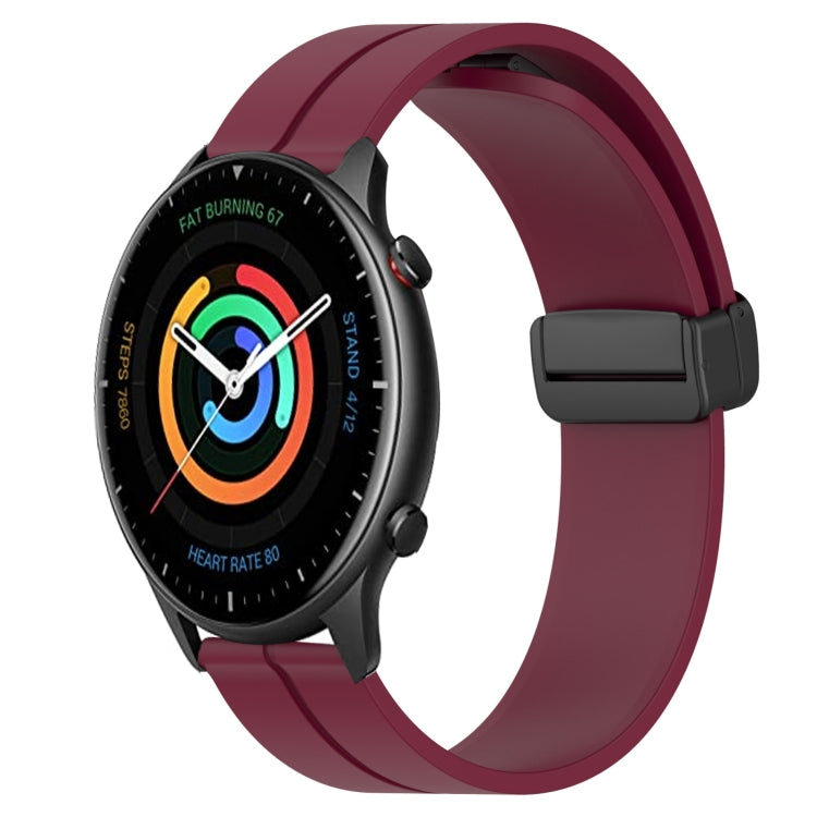 Bracelet de montre en silicone à fermoir magnétique de couleur unie de 22 mm, For Amazfit GTR 4, For Amazfit GTR 3, For Amazfit GTR 3 Pro, For Amazfit GTR 2e, For Amazfit GTR 2, For Amazfit 3