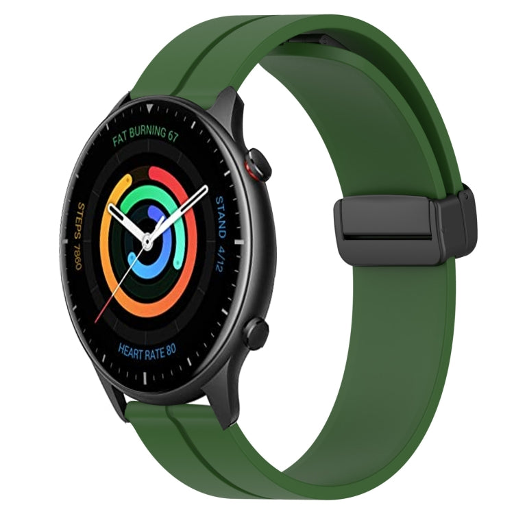 Bracelet de montre en silicone à fermoir magnétique de couleur unie de 22 mm, For Amazfit GTR 4, For Amazfit GTR 3, For Amazfit GTR 3 Pro, For Amazfit GTR 2e, For Amazfit GTR 2, For Amazfit 3