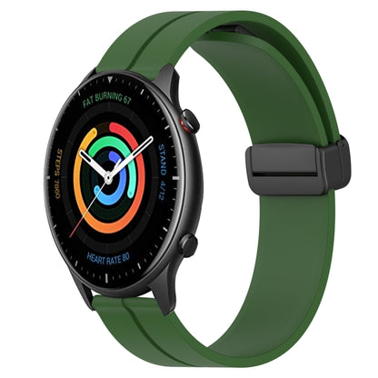 Bracelet de montre en silicone à fermoir magnétique de couleur unie de 22 mm, For Amazfit GTR 4, For Amazfit GTR 3, For Amazfit GTR 3 Pro, For Amazfit GTR 2e, For Amazfit GTR 2, For Amazfit 3