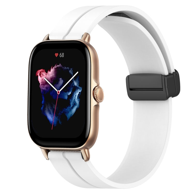 Bracelet de montre en silicone à fermoir magnétique de couleur unie de 22 mm, For Amazfit GTR 4, For Amazfit GTR 3, For Amazfit GTR 3 Pro, For Amazfit GTR 2e, For Amazfit GTR 2, For Amazfit 3