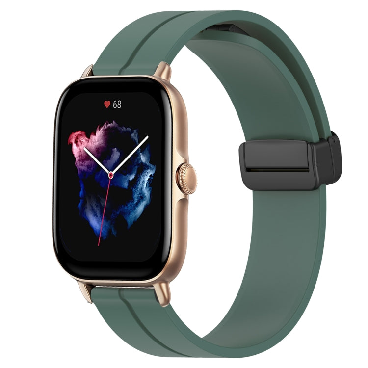 Bracelet de montre en silicone à fermoir magnétique de couleur unie de 22 mm, For Amazfit GTR 4, For Amazfit GTR 3, For Amazfit GTR 3 Pro, For Amazfit GTR 2e, For Amazfit GTR 2, For Amazfit 3