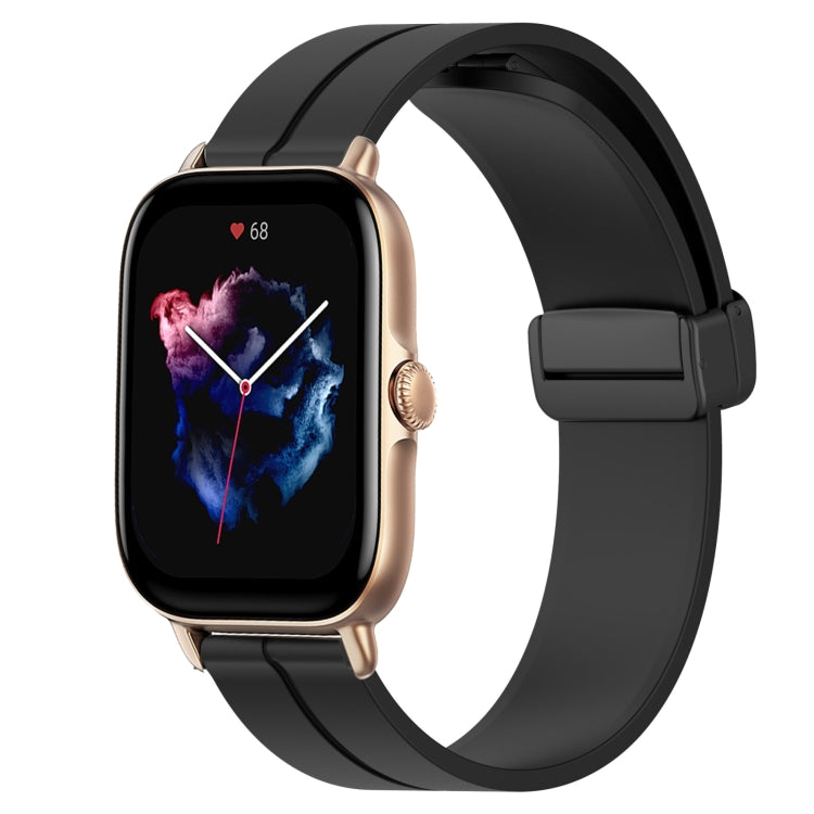 Bracelet de montre en silicone à fermoir magnétique de couleur unie de 22 mm, For Amazfit GTR 4, For Amazfit GTR 3, For Amazfit GTR 3 Pro, For Amazfit GTR 2e, For Amazfit GTR 2, For Amazfit 3