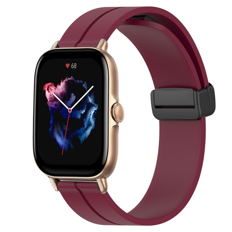 Bracelet de montre en silicone à fermoir magnétique de couleur unie de 22 mm, For Amazfit GTR 4, For Amazfit GTR 3, For Amazfit GTR 3 Pro, For Amazfit GTR 2e, For Amazfit GTR 2, For Amazfit 3