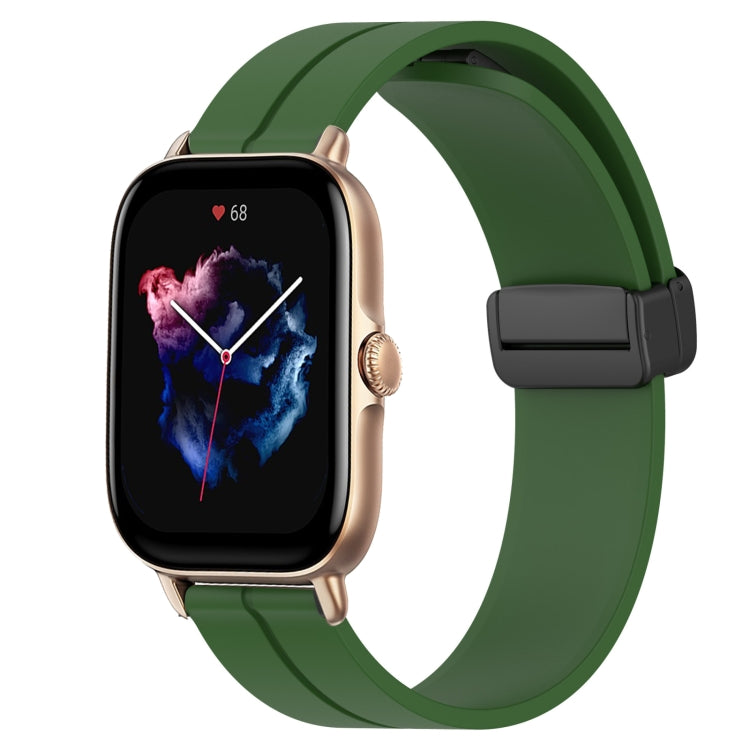 Bracelet de montre en silicone à fermoir magnétique de couleur unie de 22 mm, For Amazfit GTR 4, For Amazfit GTR 3, For Amazfit GTR 3 Pro, For Amazfit GTR 2e, For Amazfit GTR 2, For Amazfit 3