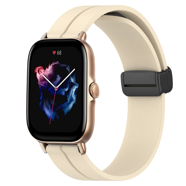 Bracelet de montre en silicone à fermoir magnétique de couleur unie de 22 mm, For Amazfit GTR 4, For Amazfit GTR 3, For Amazfit GTR 3 Pro, For Amazfit GTR 2e, For Amazfit GTR 2, For Amazfit 3