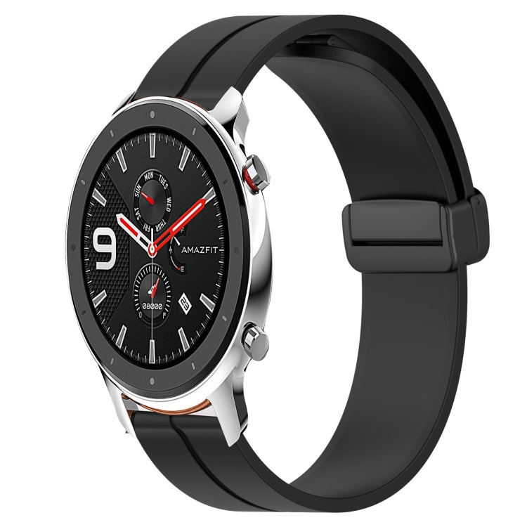 Bracelet de montre en silicone à fermoir magnétique de couleur unie de 22 mm, For Amazfit GTR 47mm