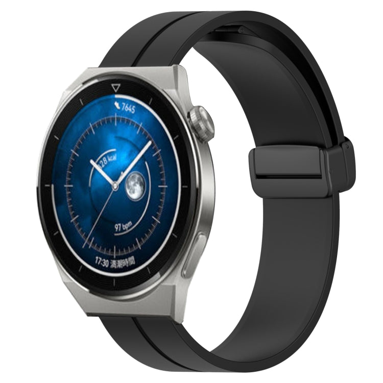 Bracelet de montre en silicone à fermoir magnétique de couleur unie de 22 mm, For Huawei Watch GT3 Pro 46mm, For Huawei Watch GT3 46mm, For Huawei Watch GT Runner, For Huawei Watch 3, For Huawei Watch 3 Pro, For Huawei GT2 Pro