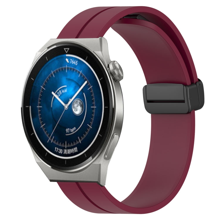 Bracelet de montre en silicone à fermoir magnétique de couleur unie de 22 mm, For Huawei Watch GT3 Pro 46mm, For Huawei Watch GT3 46mm, For Huawei Watch GT Runner, For Huawei Watch 3, For Huawei Watch 3 Pro, For Huawei GT2 Pro