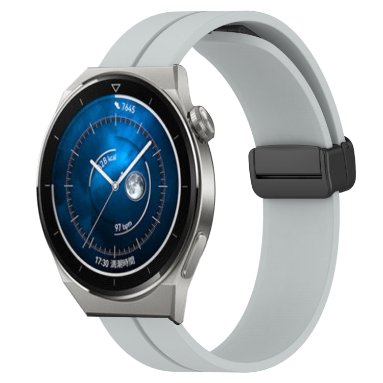 Bracelet de montre en silicone à fermoir magnétique de couleur unie de 22 mm, For Huawei Watch GT3 Pro 46mm, For Huawei Watch GT3 46mm, For Huawei Watch GT Runner, For Huawei Watch 3, For Huawei Watch 3 Pro, For Huawei GT2 Pro
