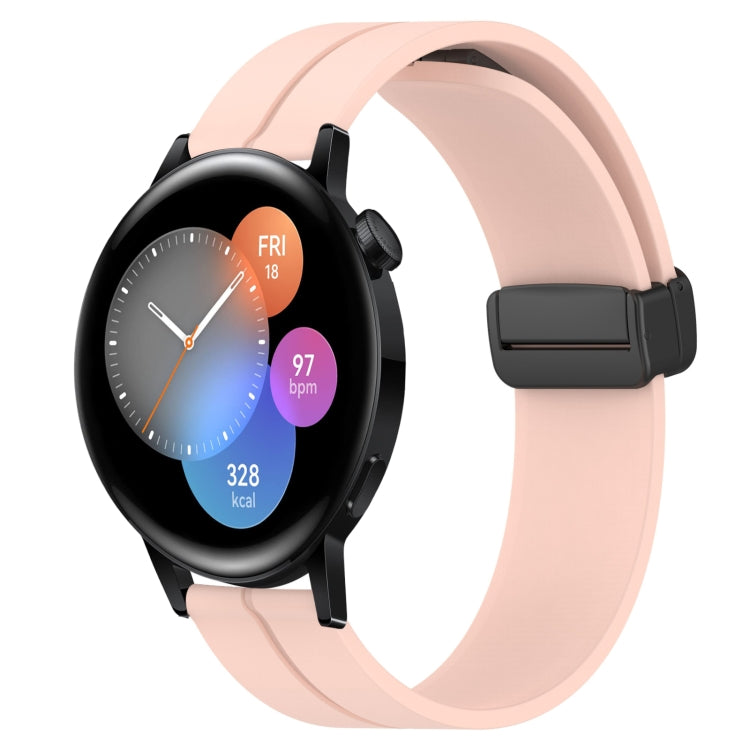 Bracelet de montre en silicone à fermoir magnétique de couleur unie de 22 mm, For Huawei Watch GT3 Pro 46mm, For Huawei Watch GT3 46mm, For Huawei Watch GT Runner, For Huawei Watch 3, For Huawei Watch 3 Pro, For Huawei GT2 Pro