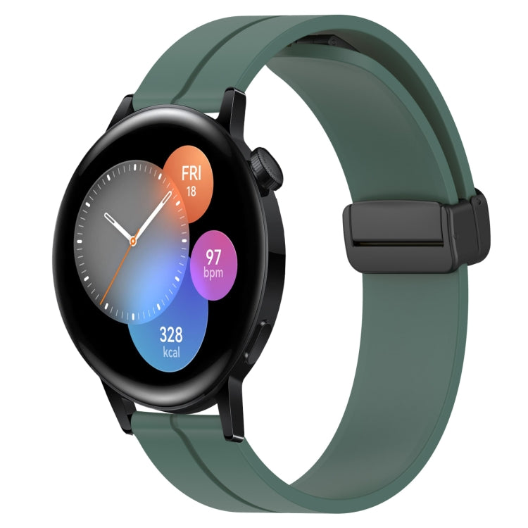 Bracelet de montre en silicone à fermoir magnétique de couleur unie de 22 mm, For Huawei Watch GT3 Pro 46mm, For Huawei Watch GT3 46mm, For Huawei Watch GT Runner, For Huawei Watch 3, For Huawei Watch 3 Pro, For Huawei GT2 Pro