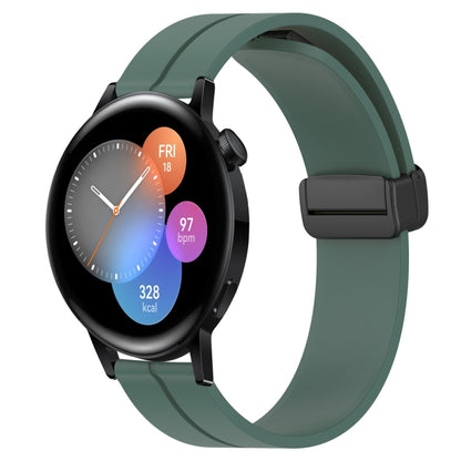 Bracelet de montre en silicone à fermoir magnétique de couleur unie de 22 mm, For Huawei Watch GT3 Pro 46mm, For Huawei Watch GT3 46mm, For Huawei Watch GT Runner, For Huawei Watch 3, For Huawei Watch 3 Pro, For Huawei GT2 Pro